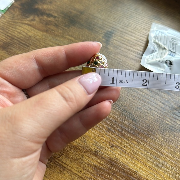 Multicolor Gemstone Gold Earrings - Picture 8 of 9